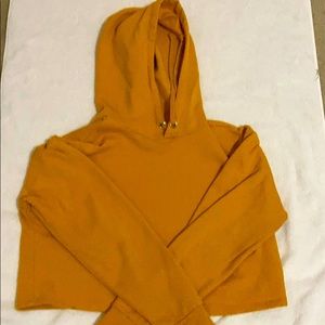 H&M mustard yellow cropped hoodie
